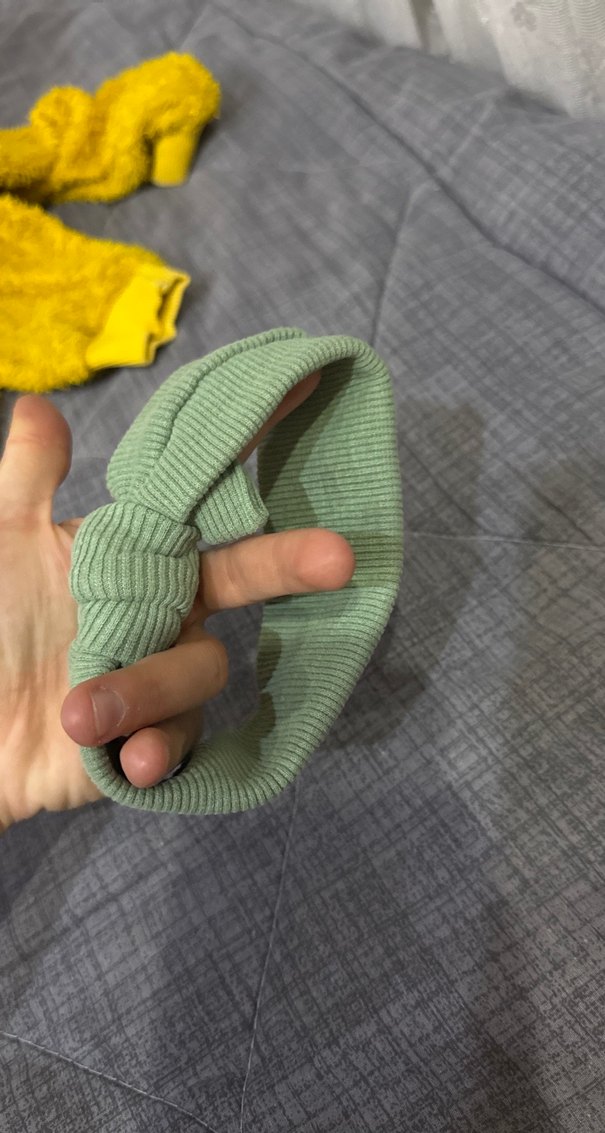 Yeşil Örgü Çocuk Saç Bandı - Görsel 2