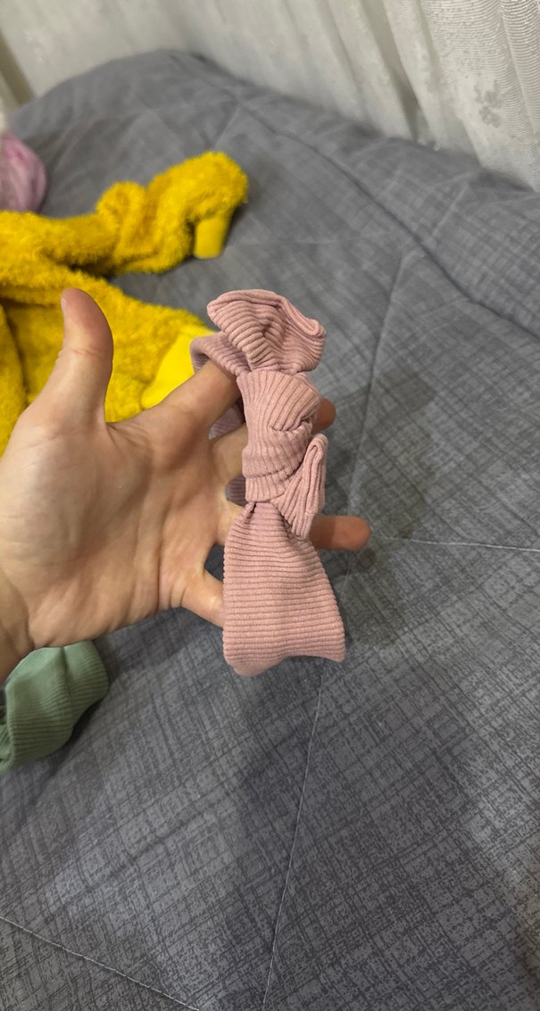 Pembe Elastik Bağcıklı Çocuk Saç Bandı - Görsel 3