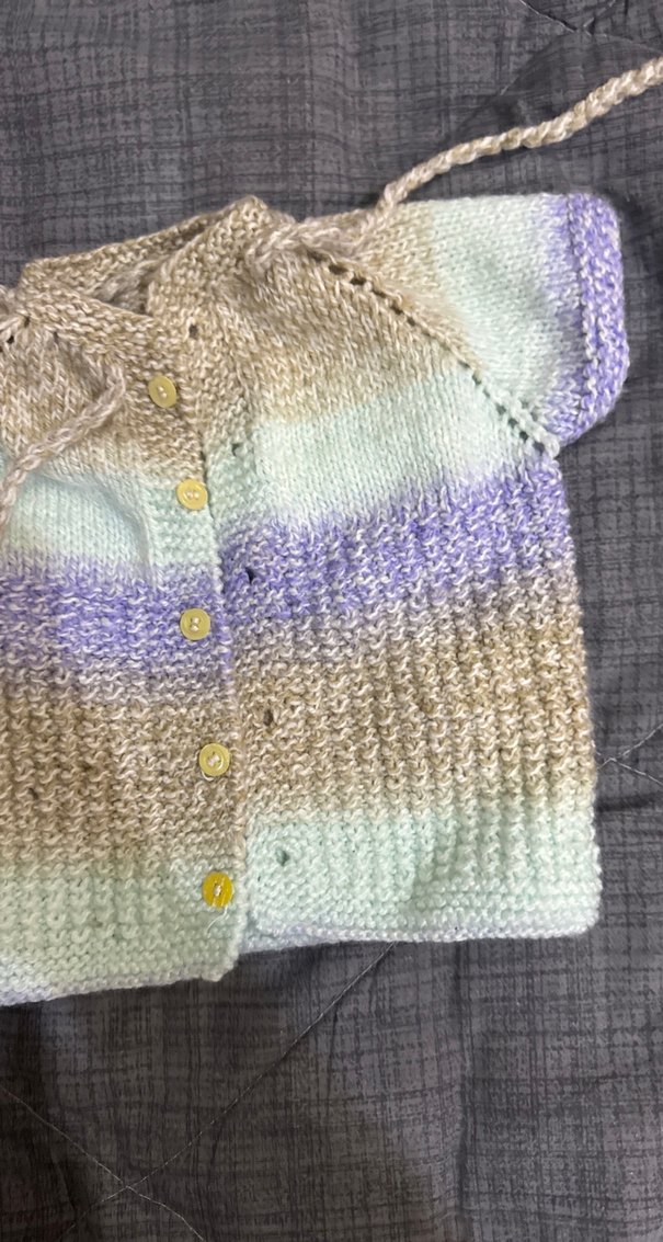 Bohem Tarz Kısa Kollu Renkli Triko Hırka bebek - Görsel 5