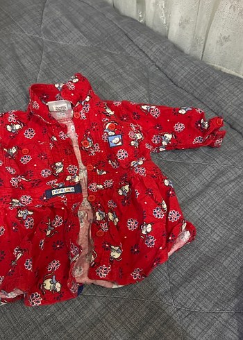 Kız Çocuk Kırmızı Desenli Uzun Kollu Gömlek - Görsel 2