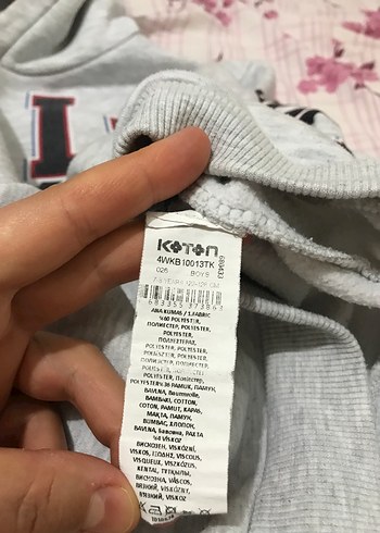 7 Yaş Beden gri Renk Koton Kapüşonlu Baskılı Çocuk sweatshirt