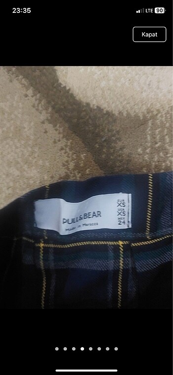 xs Beden çeşitli Renk ekose etek pull bear
