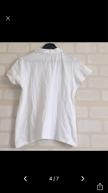 13-14 Yaş Beden beyaz Renk Beyaz Polo Yaka Tshirt