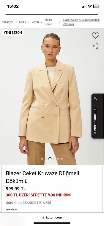 vizon blazer ceket