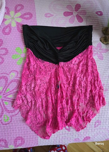 Dantel Detaylı Pembe Mini bustiyer - Görsel 3