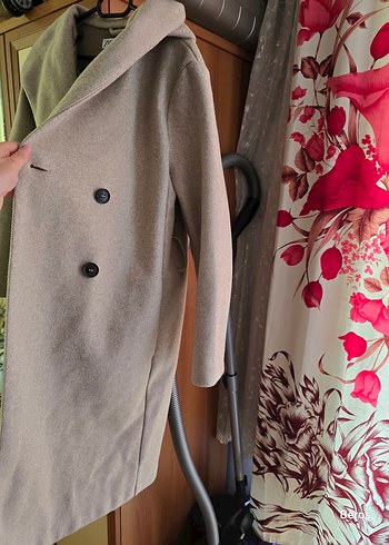 Bej Zara Klasik Kaban Biraz Kırçıllı gibi Rengi - Görsel 4