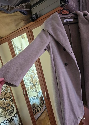 Bej Zara Klasik Kaban Biraz Kırçıllı gibi Rengi - Görsel 3