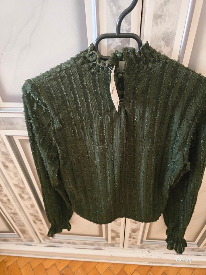 Yeşil Triko Kadın Bluz - Görsel 2