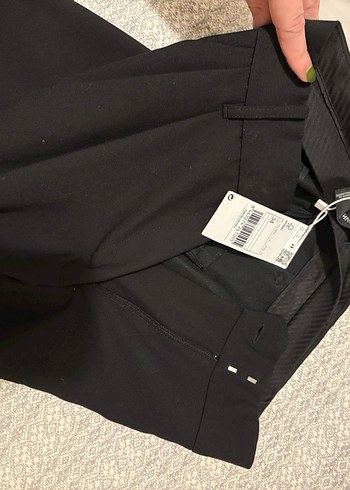 Kadın Siyah Kumaş Pantolon Regular Fit - Görsel 4