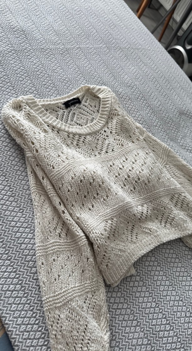 Bohem Tarzı Nakışlı Beyaz Kadın Triko Kazak - Görsel 3