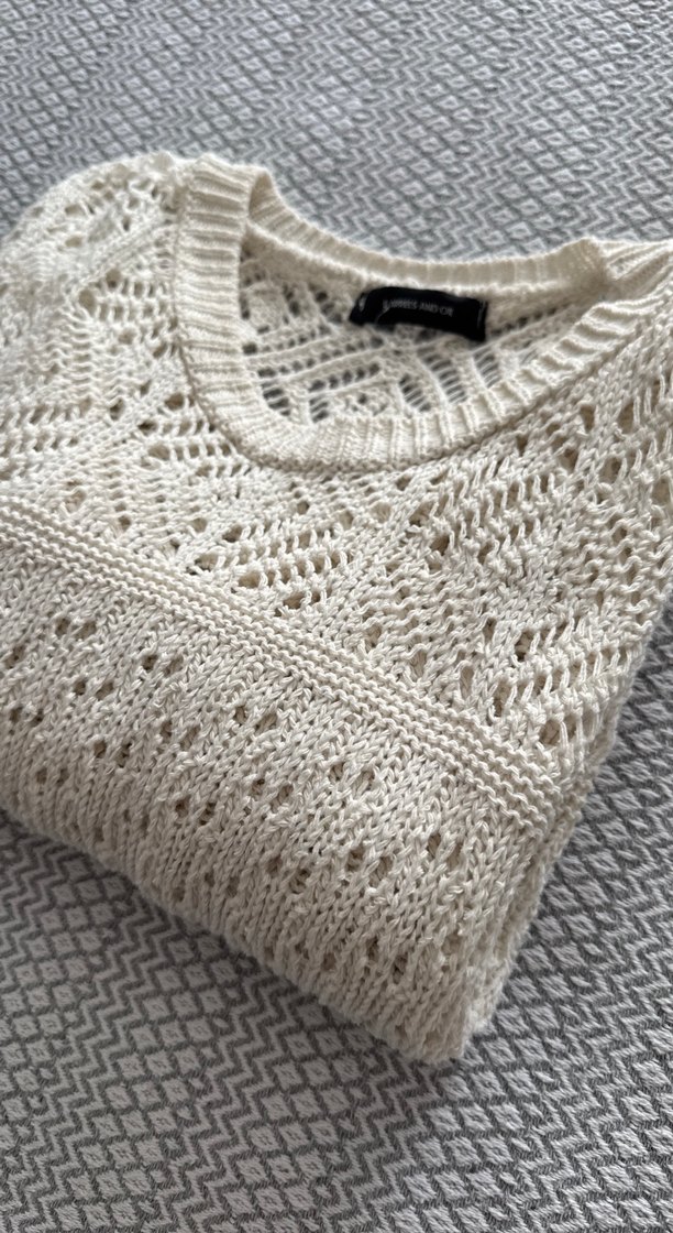 Bohem Tarzı Nakışlı Beyaz Kadın Triko Kazak - Görsel 2