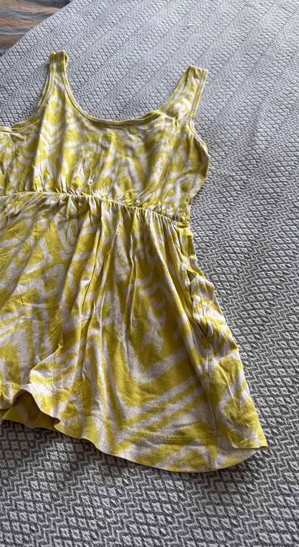 Askılı ,rahat bir kumaşı var geniş kalıp renk sarı - Görsel 2