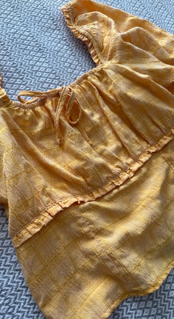 Sarı Keten Bohem Bluz - Görsel 2