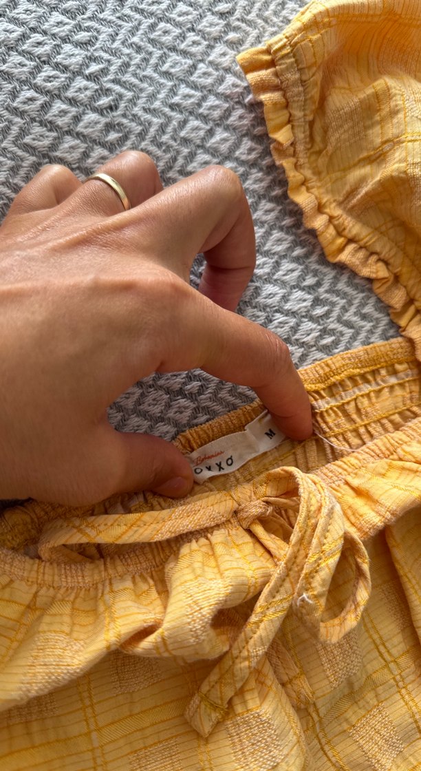 Sarı Keten Bohem Bluz - Görsel 3