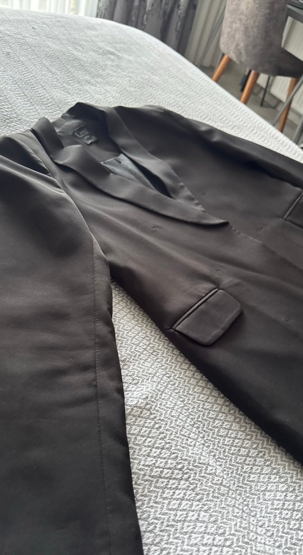 Siyah DüğmeliKadın Midi Blazer Ceket - Görsel 2