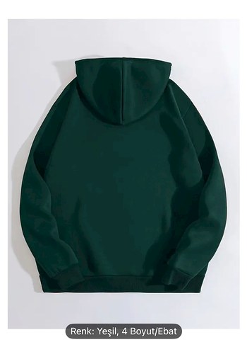 Yeşil Kapüşonlu Baskılı Sweatshirt - Görsel 2