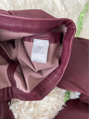 36 Beden Hakiki deri bordo pantolon