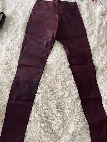 Hakiki deri bordo pantolon
