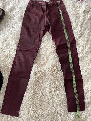 36 Beden bordo Renk Hakiki deri bordo pantolon