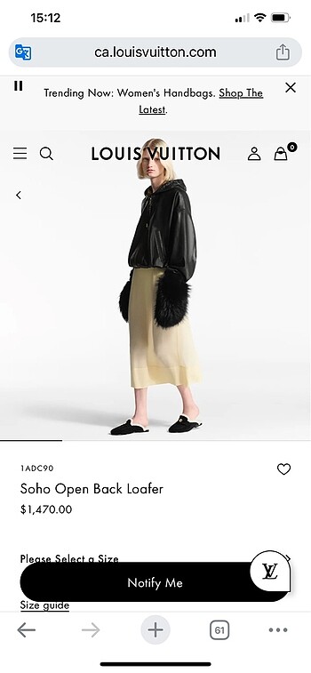 38 Beden Louis vuitton açık sırtlı loafer