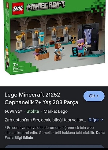 Lego minecraft sıfır kapalı kutu orjinal