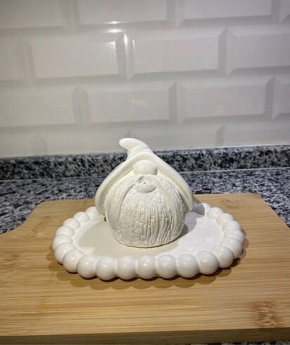 Beden Dekoratif el yapımı cüce dede tütsülük ve tabağı
