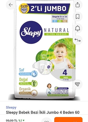 Sleepy 4 numara 60 adet