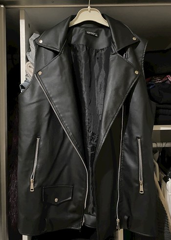 Siyah Deri yelek - Görsel 3