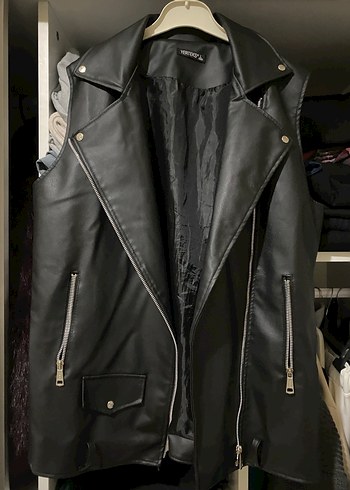 Siyah Deri yelek - Görsel 2