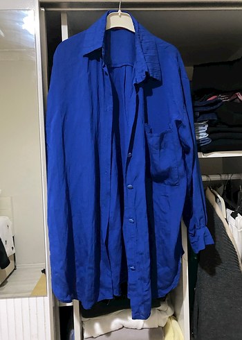 Lacivert Kadın gömlek - Görsel 3