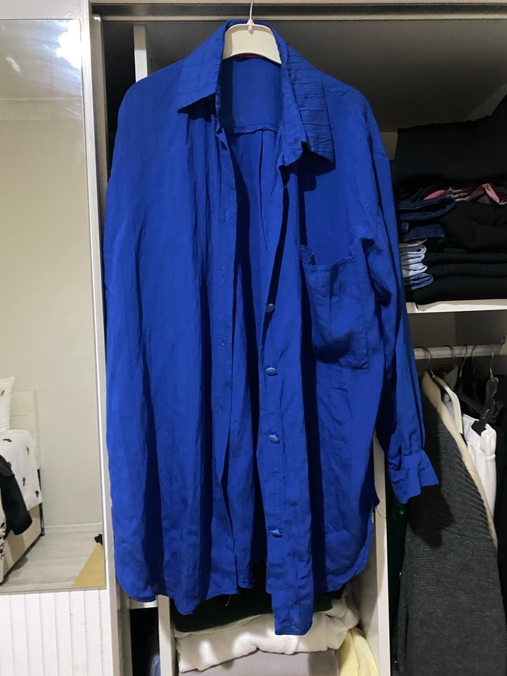 Lacivert Kadın gömlek - Görsel 3