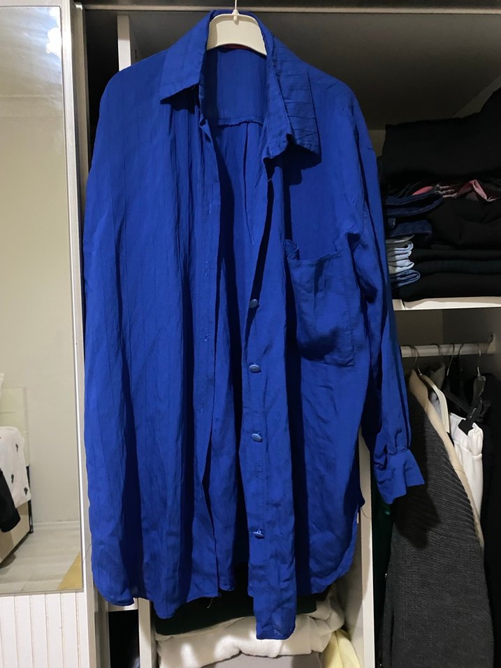 Lacivert Kadın gömlek - Görsel 2