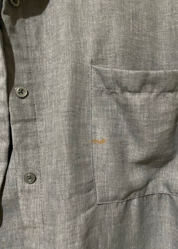 Gri Keten Uzun Kollu Düğmeli Kadın takım - Görsel 4