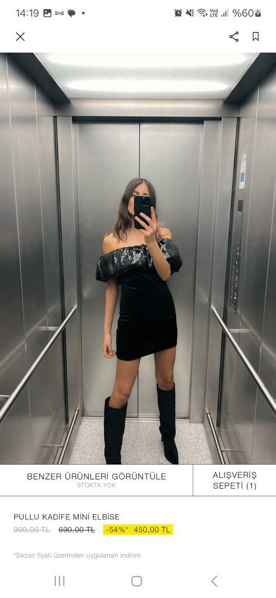 Zara Siyah Mini Deri Yılan Desenli Straplez Elbise - Görsel 5