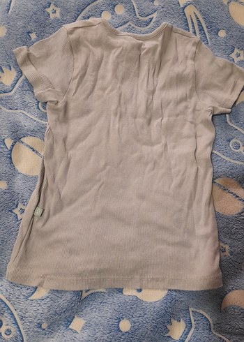 Kız Çocuk Bej Kısa Kollu Düğmeli Tişört - Görsel 2