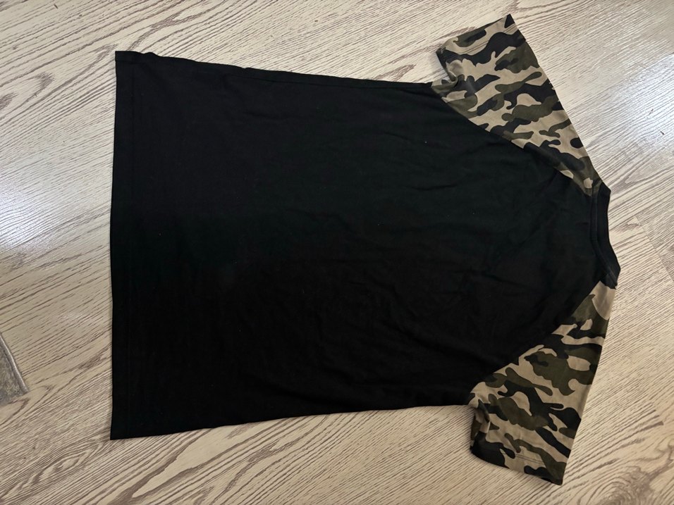 Kamuflaj Kısa Kollu Siyah Erkek Tişört - Görsel 3