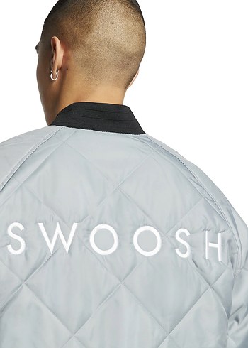 Nike Swoosh çift taraflı Bomber Ceket - Görsel 5