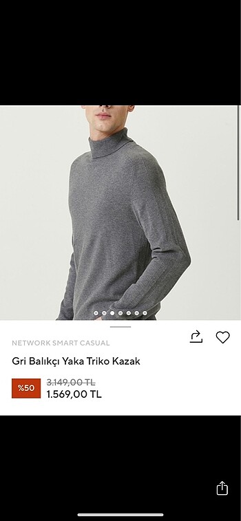 Network balıkçı yaka kazak sıfır