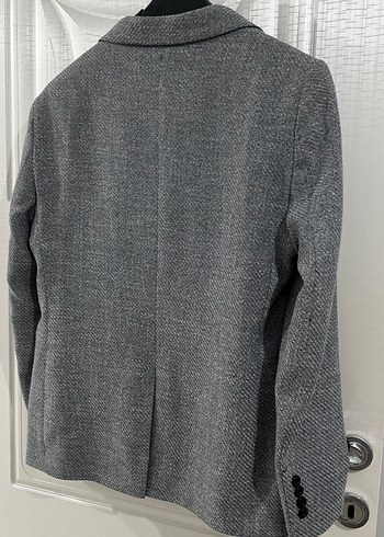 Düğmeli Gri Erkek Takım Ceket - Görsel 6
