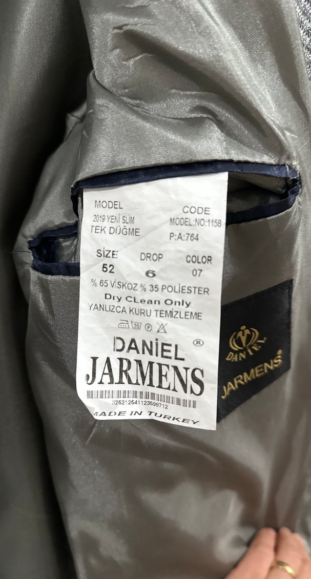 Düğmeli Gri Erkek Takım Ceket - Görsel 5