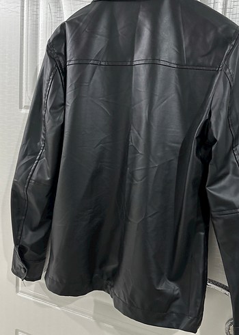 Erkek Siyah Deri Düğmeli Ceket - Görsel 6