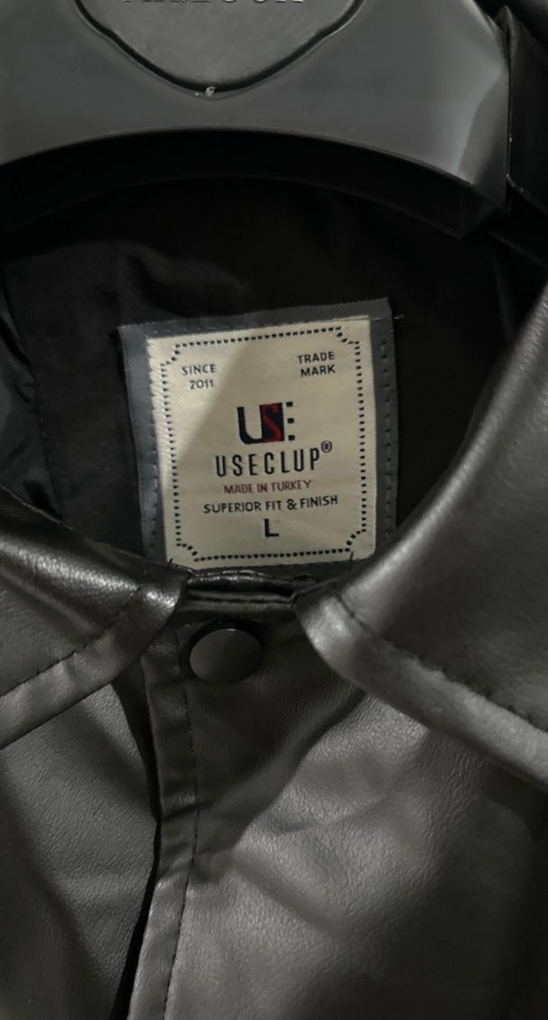 Erkek Siyah Deri Düğmeli Ceket - Görsel 4