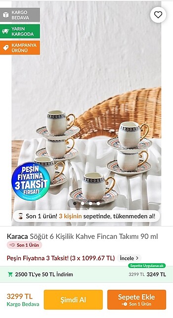 Beden beyaz Renk Karaca söğüt 6 lı fincan
