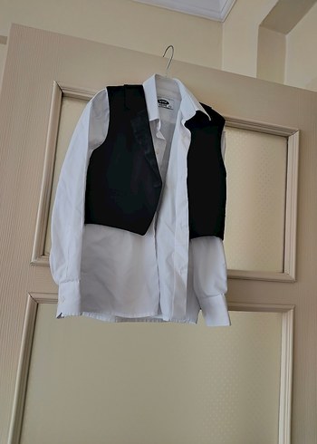 Düğmeli Siyah Kolsuz Tuxedo Yelek - Görsel 2