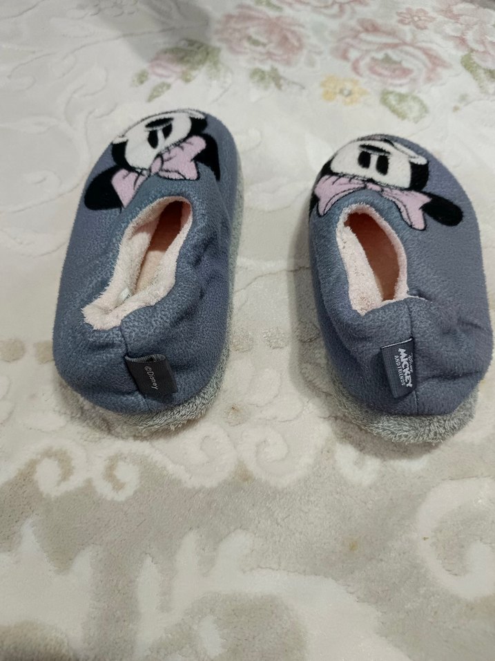 Gri Kız Çocuk Nakışlı Sıcak Terlik - Görsel 4