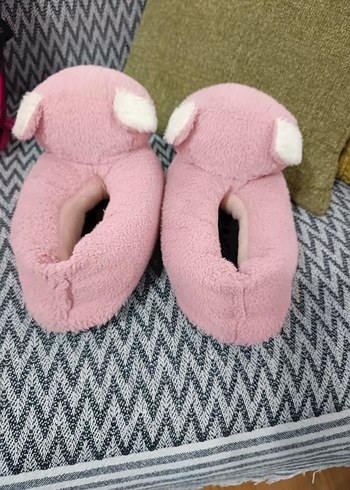 Kız Çocuk Pembe Nakışlı Sıcak Ev Terliği - Görsel 5