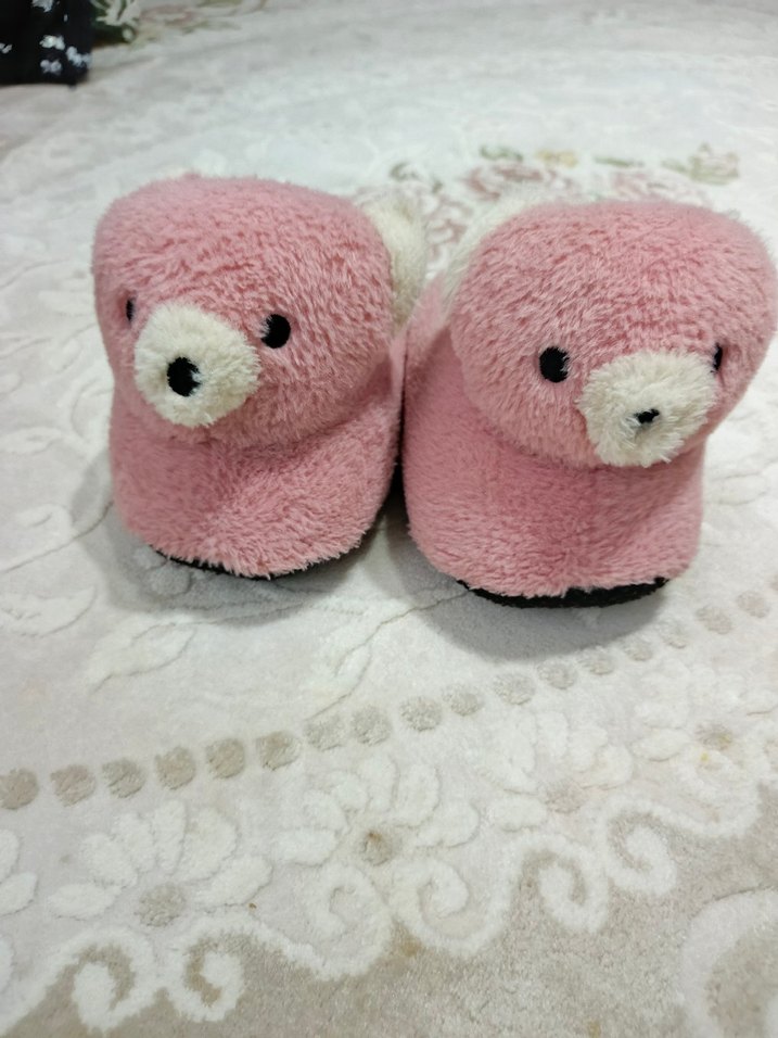 Kız Çocuk Pembe Nakışlı Sıcak Ev Terliği - Görsel 3