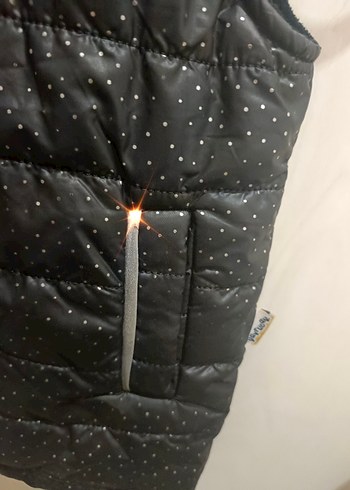 Parlak Siyah Fermuarlı çocukYelek - Görsel 5