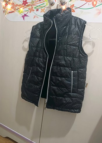 Parlak Siyah Fermuarlı çocukYelek - Görsel 2