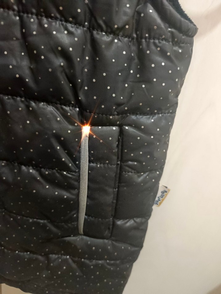 Parlak Siyah Fermuarlı çocukYelek - Görsel 5